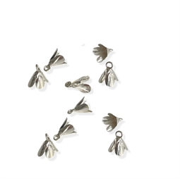 10 stk Tulipan Perle ophæng / Beadcaps med øje