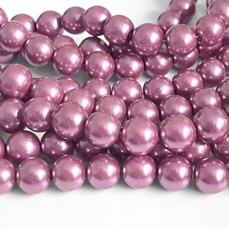 10 mm Glasperler Lyng Metallic- Hel streng