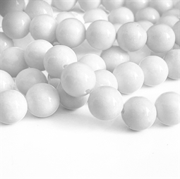 10 mm Hvide Mashan Jade Perler - Ca. 41 stk.
