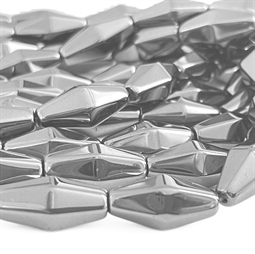 16 mm Hæmatit koniske facetperler - ca. 25 stk.