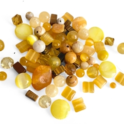 Mix af gule perler – ca. 40 gram