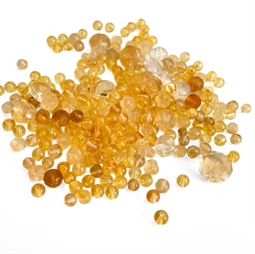 Mix af citrinperler – ca. 40 gram