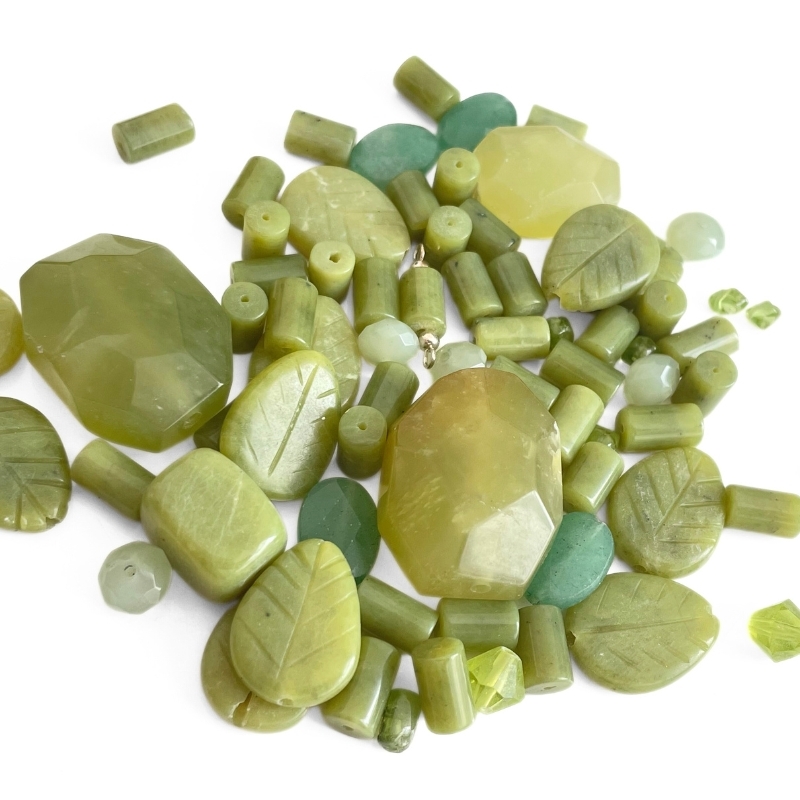 Mix af grønne perler – ca. 60 gram