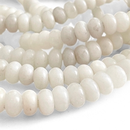 9x5 mm hvide jade rondelperler til smykkefremstilling