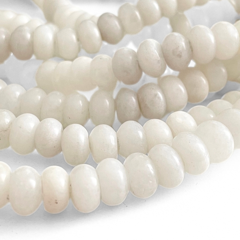 9x5 mm hvide jade rondelperler til smykkefremstilling