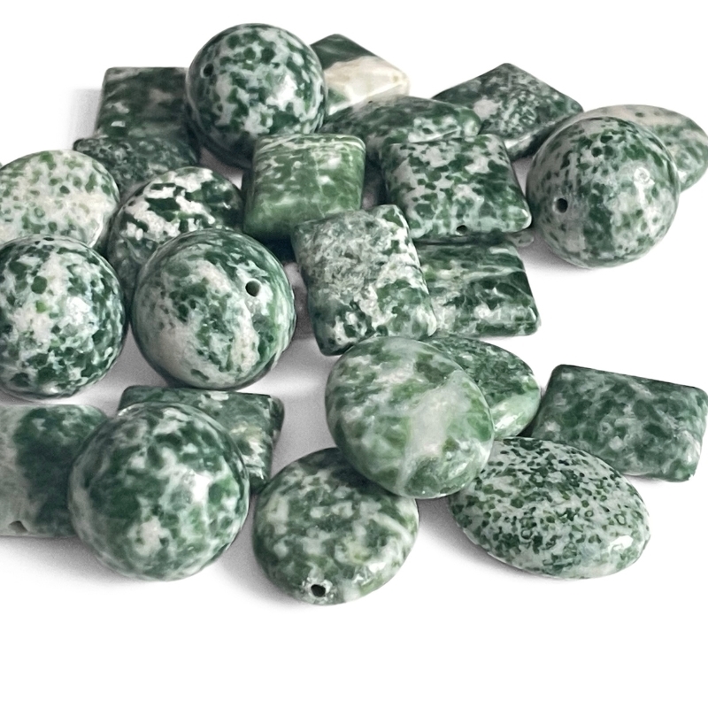  Grøn Jaspis Perlemix – 100 gram