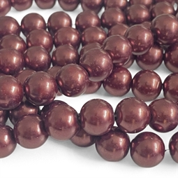 10 mm Glasperler Brun Metallic - Hel Streng