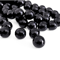 Sort onyx 10 mm med 128 facetslibning til smykker