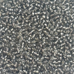 Grå Silverline rocailles perler, 20 g