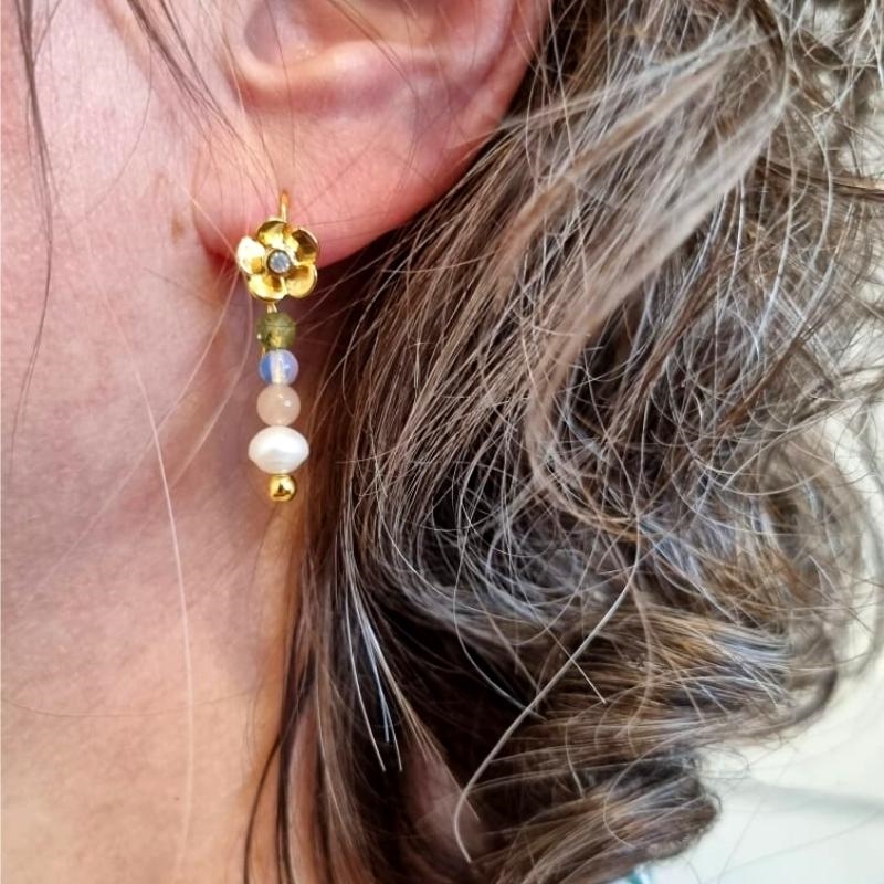 Øreringe med ægte perler - materialer til lav