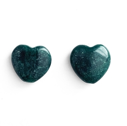 Afrikansk jade hjerter 12x12 mm - 2 stk