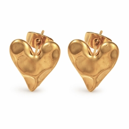 Bankede hjerte ørestikker 16 mm