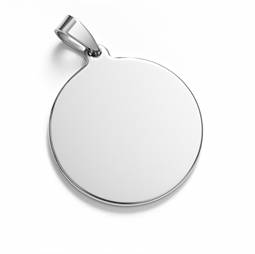 35 mm Rundt blankt sølv vedhæng