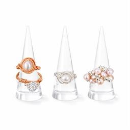 Inspiration til fingerringe lavet af viklet smykketråd og perler