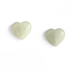 Ny Jade hjerter 12x12 mm - 2 stk