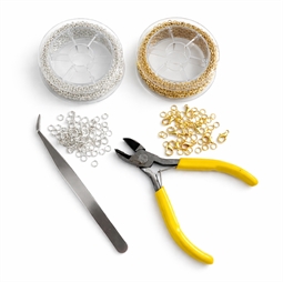 Smykkesæt med kæde, øskner og låse