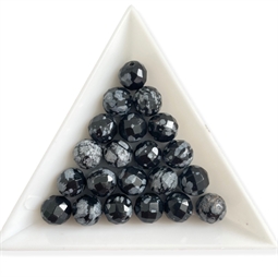 facetslebne snowflake obsidian perler 8 mm