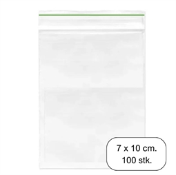 Plastik lynlåsposer 7 x 10 cm 100 stk.