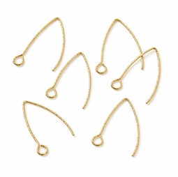 Guldfarvede ørekroge i rustfrit stål med øje