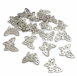 Sommerfugl charms 20x16 mm rustfrit stål 20 stk