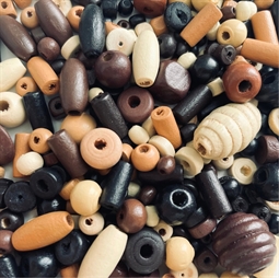 Træperler mix 3-20 mm 40 g